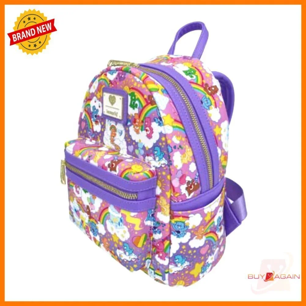 Care Bears Mini Shoulder Bag, Faux Leather, Adjustable Straps, Side Pockets